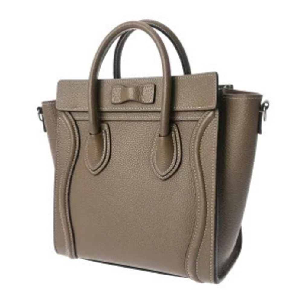 Celine Bag Handbag Leather Luggage Drummed Calf
